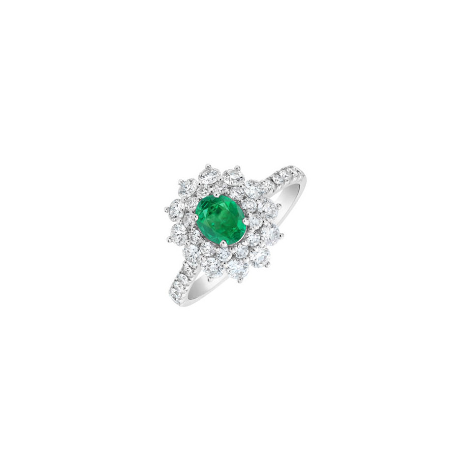 Prsten s diamanty a smaragdem Queen of Emerald