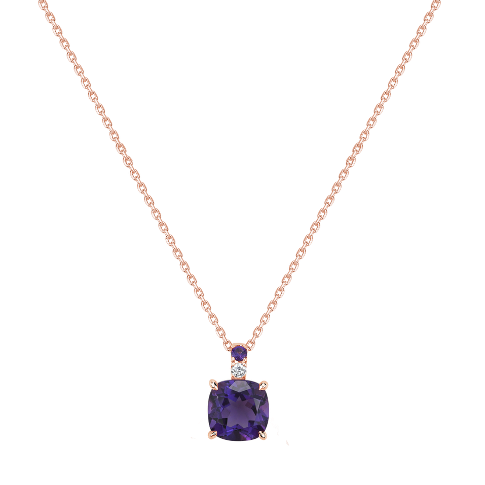 Náhrdelník s diamantem a ametystem Imelda