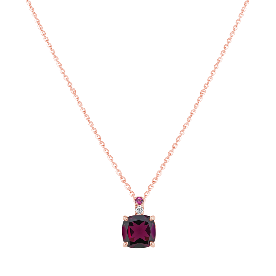 Náhrdelník s diamanty a rhodolity Imelda