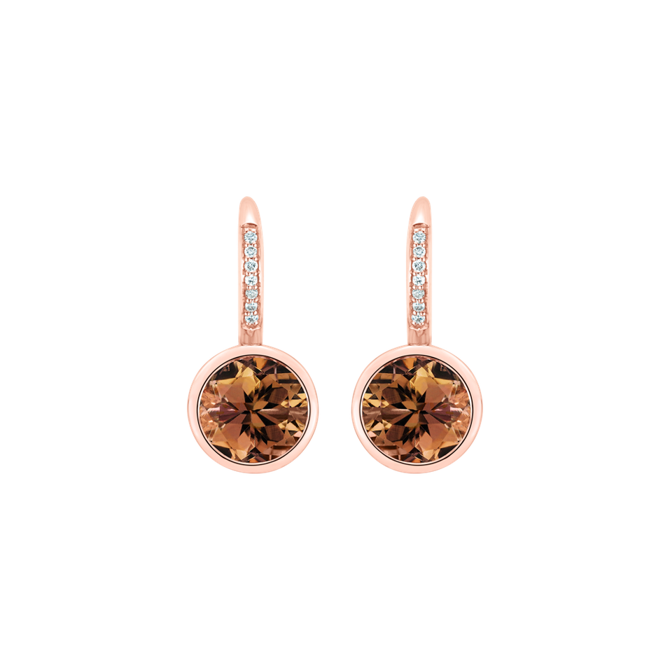 Náušnice s diamanty a turmalínem Regal Elegance