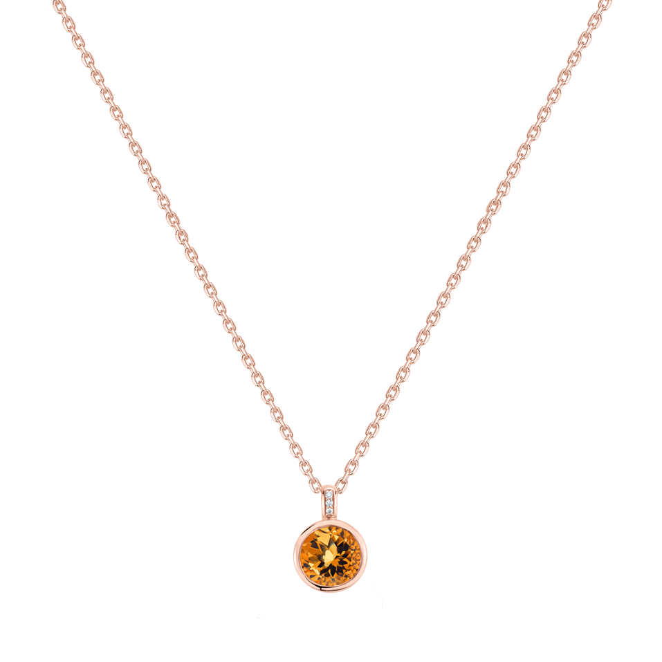 Náhrdelník s diamanty a citrínem Regal Elegance