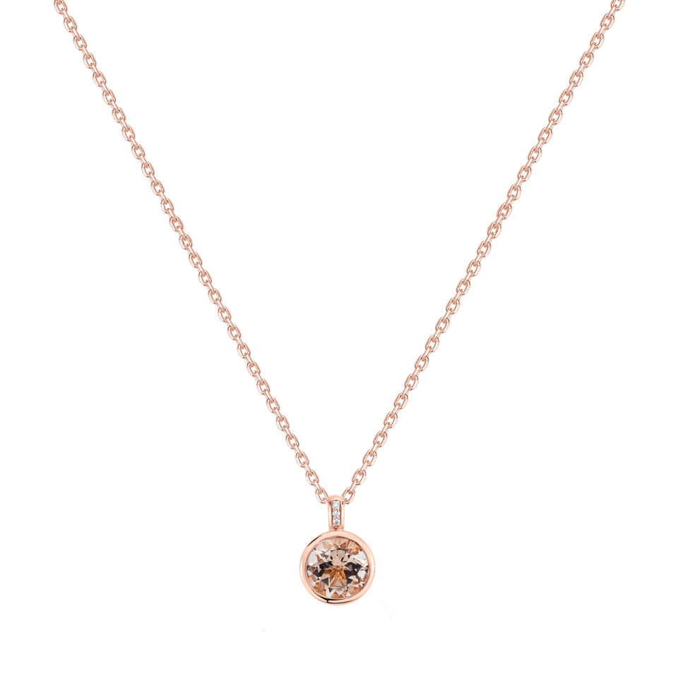 Náhrdelník s diamanty a morganitem Regal Elegance