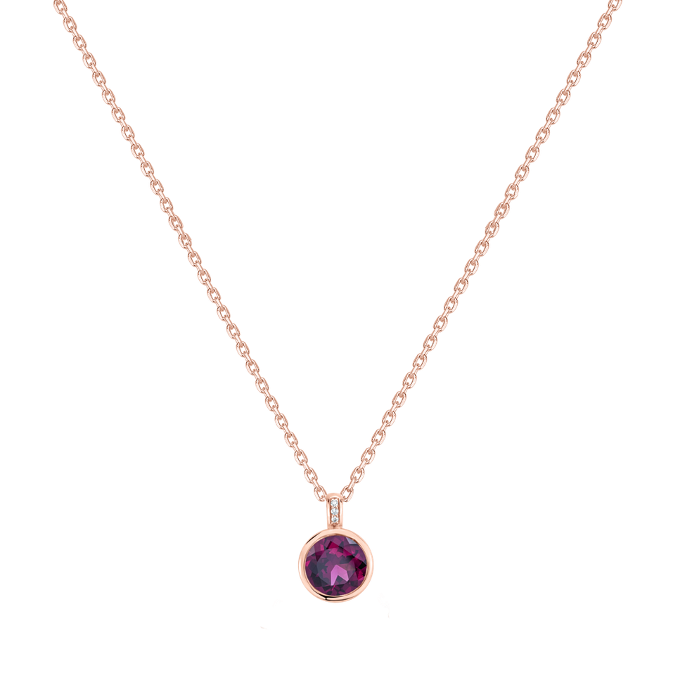 Náhrdelník s diamanty a rhodolitem Regal Elegance