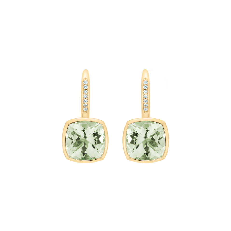 Náušnice s diamanty a ametystem Carelia