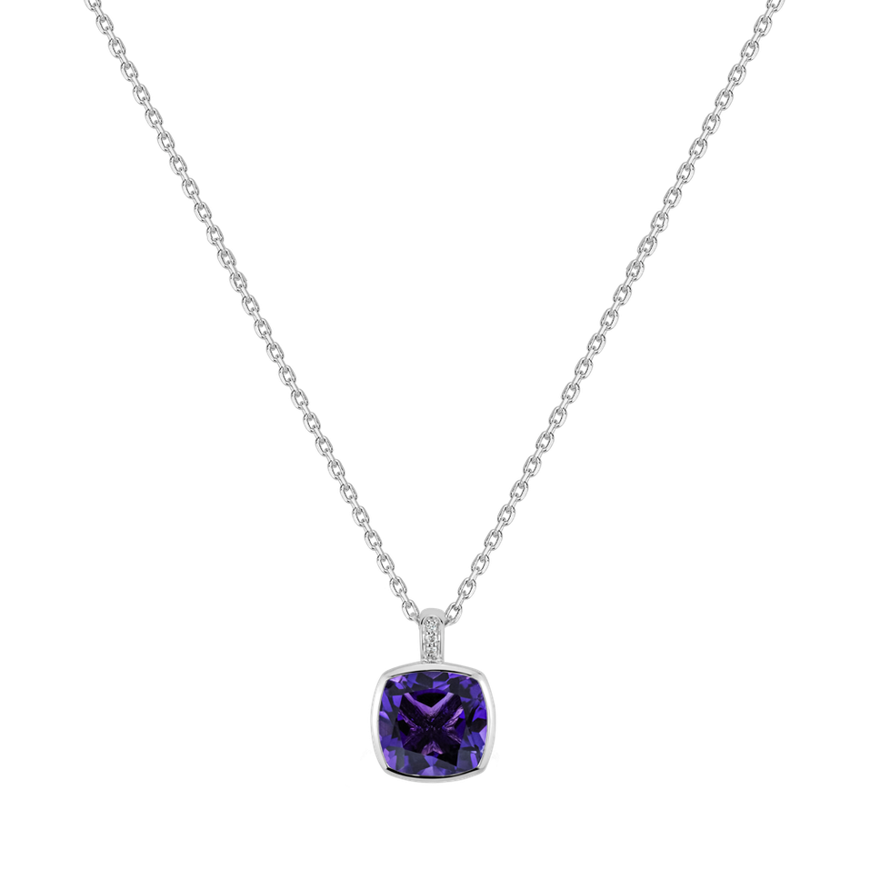 Náhrdelník s diamanty a ametystem Carelia