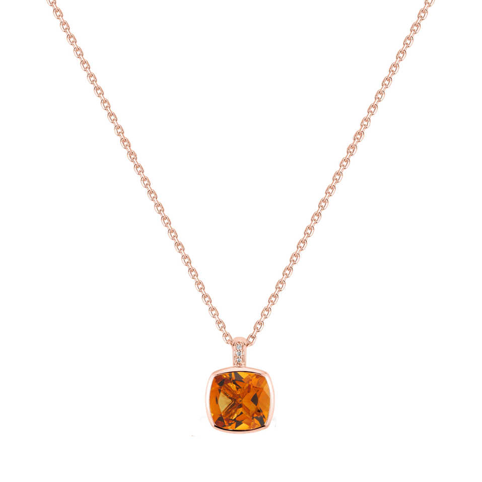 Náhrdelník s diamanty a citrínem Carelia