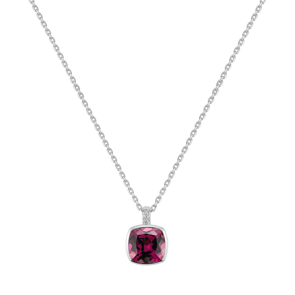 Náhrdelník s diamanty a rhodolitem Carelia