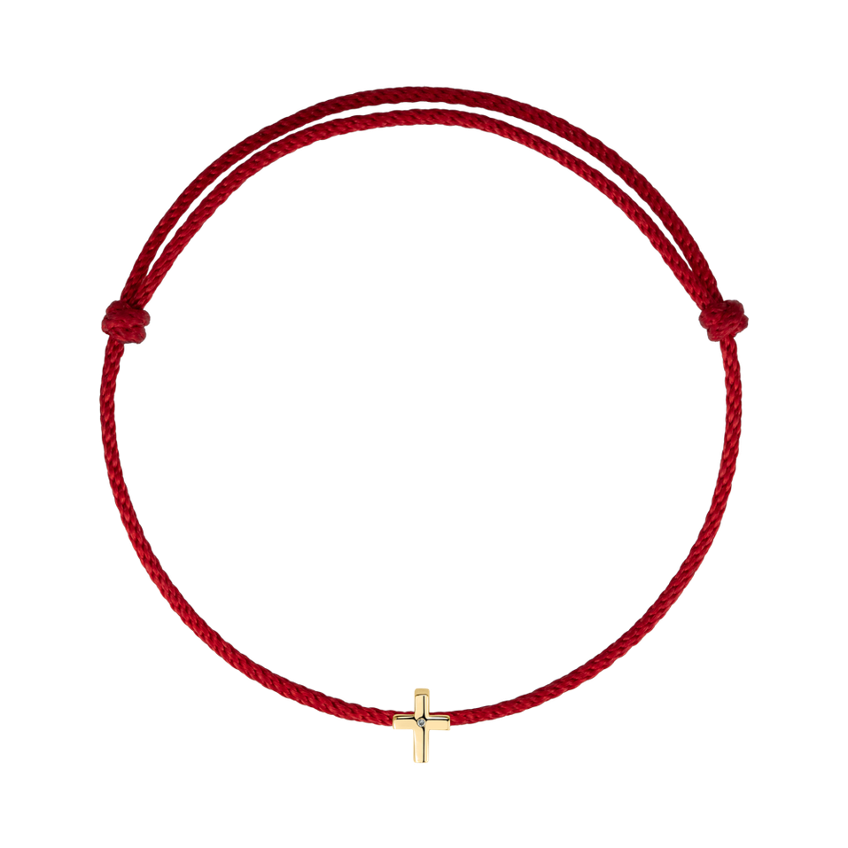 Náramek s diamantem Little Cross