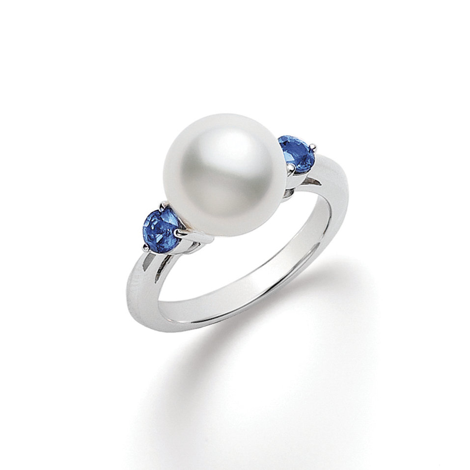 Prsten se safíry a perlou Classic Collection