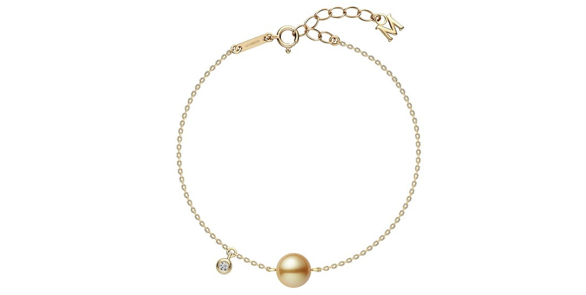 Náramek s diamantem a perlou Golden South Sea