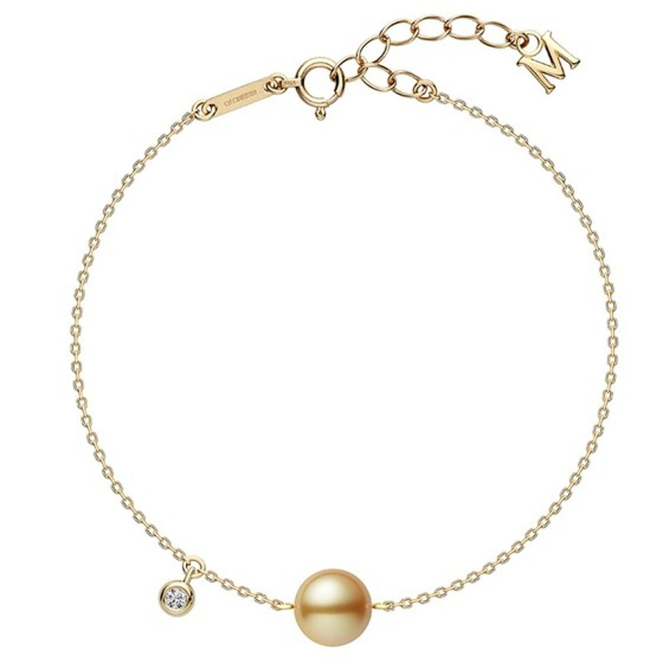 Náramek s diamantem a perlou Golden South Sea