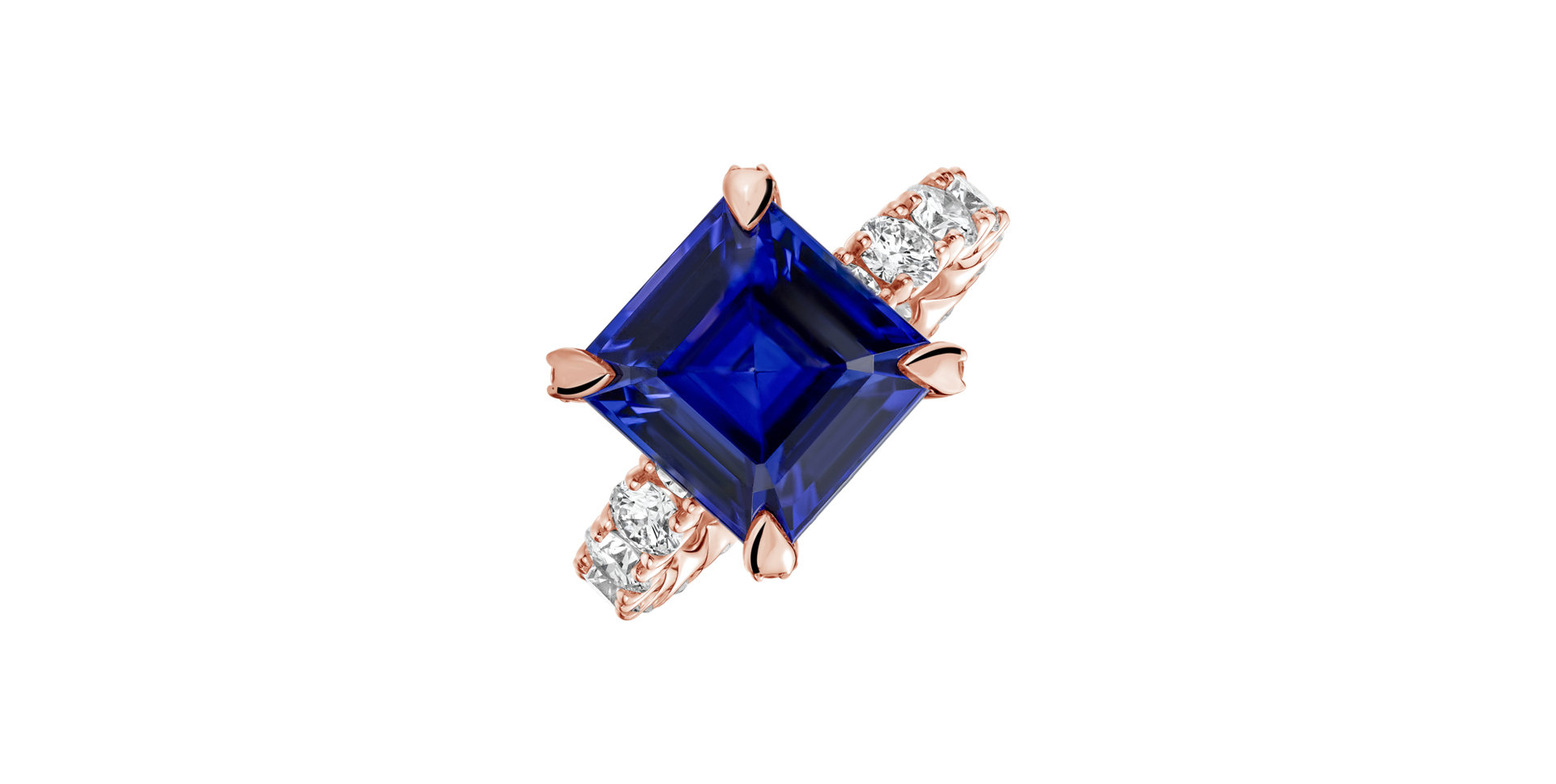 Prsten s diamanty a tanzanitem Fragment of Sky