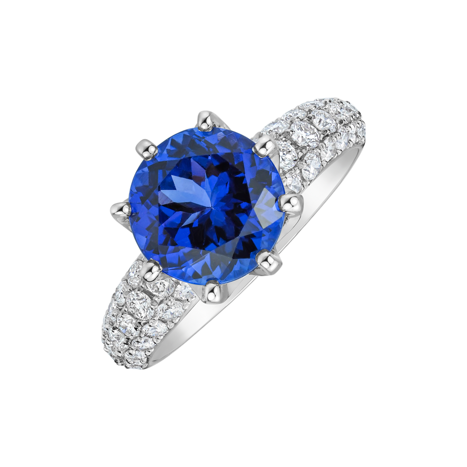 Prsten s diamanty a tanzanitem Adorned Soul
