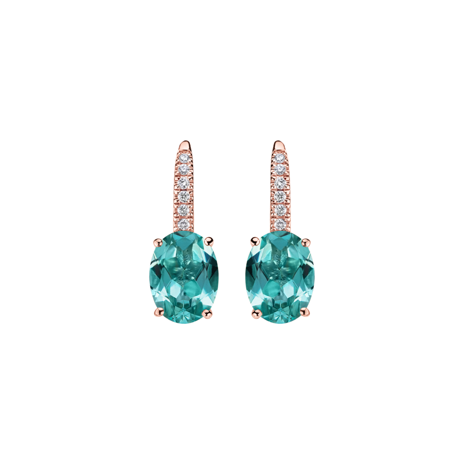 Náušnice s diamanty a apatitem Niké Elegance