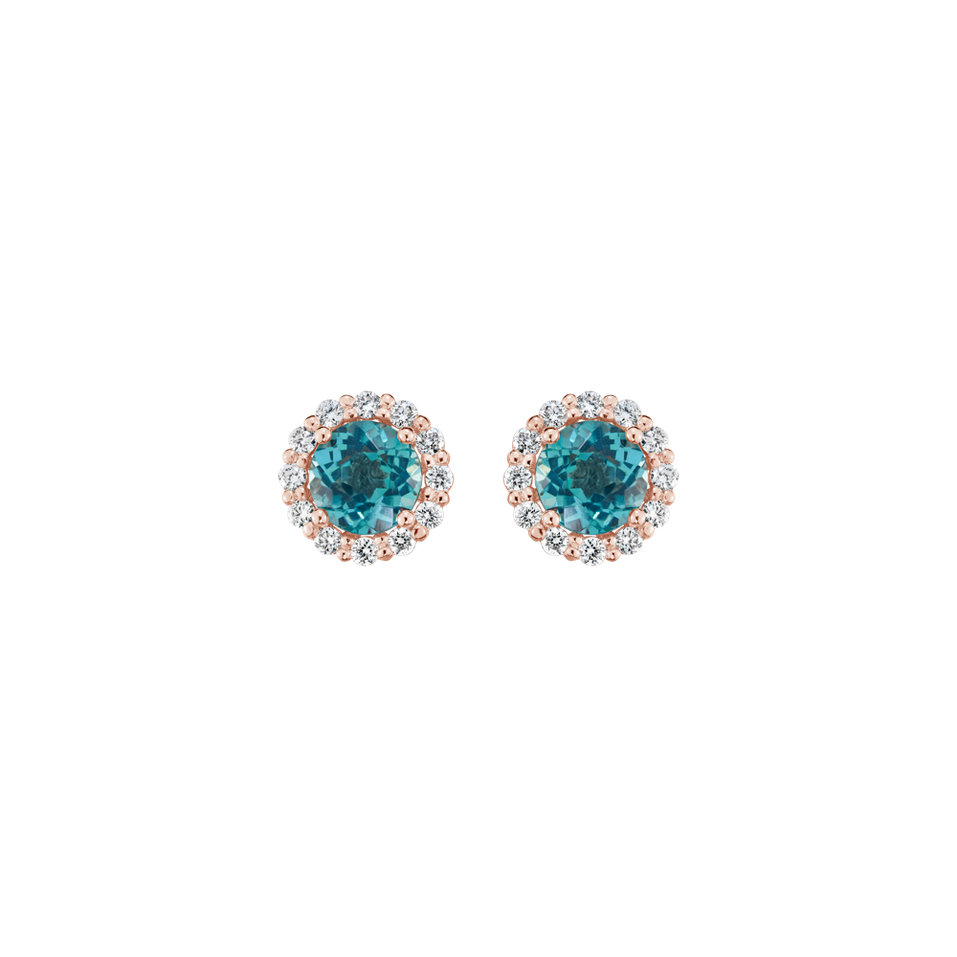 Náušnice s diamanty a apatitem Bloom Spark