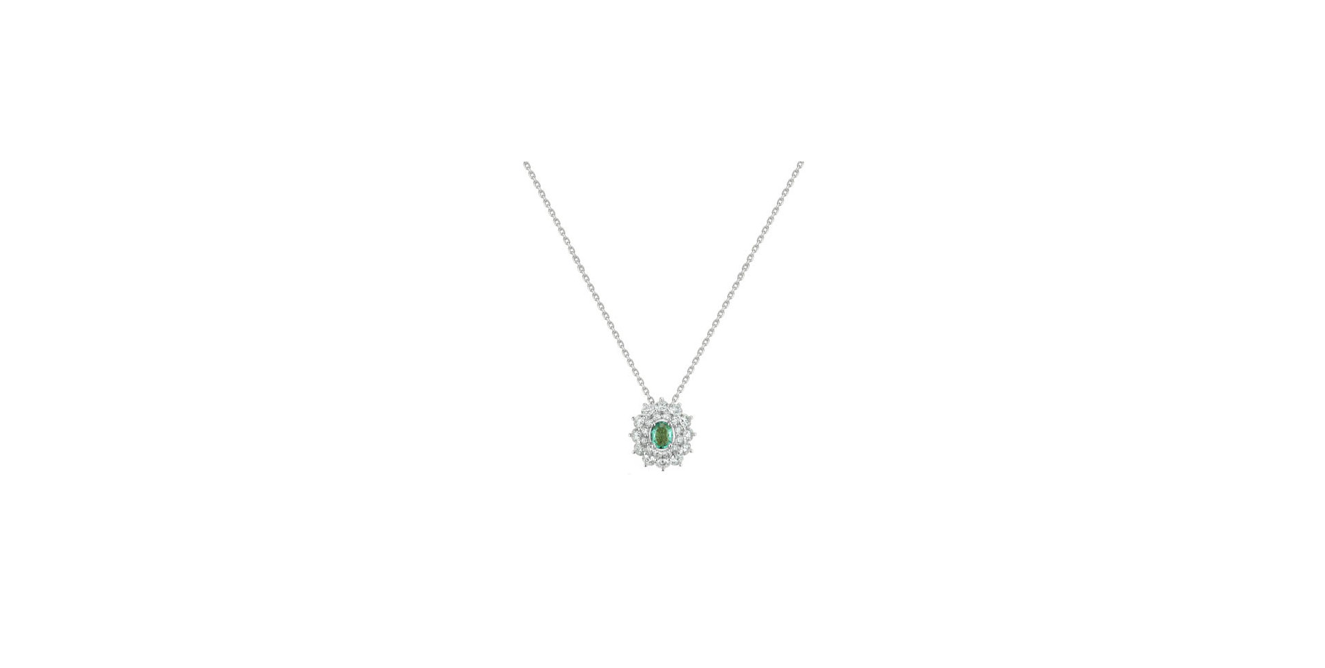 Náhrdelník s diamanty a smaragdem Queen of Emerald
