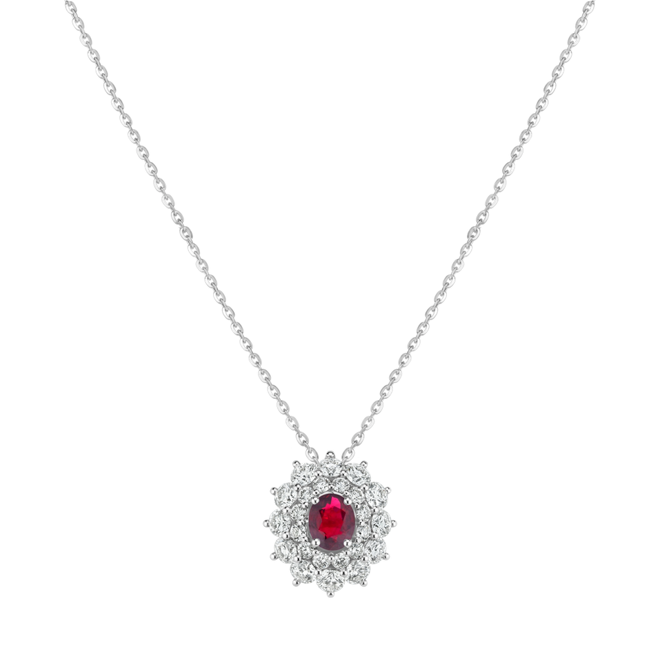 Náhrdelník s diamanty a rubínem Queen of Ruby