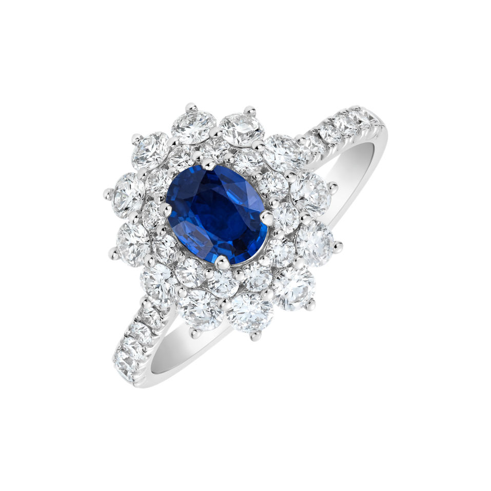 Prsten s diamanty a safírem Queen of Sapphire
