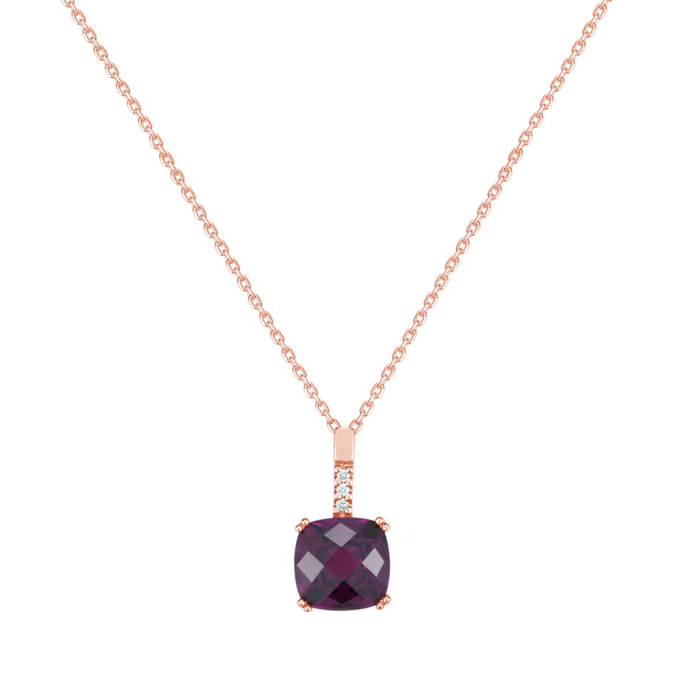 Náhrdelník s diamantem a rhodolitem Moonlight Gem