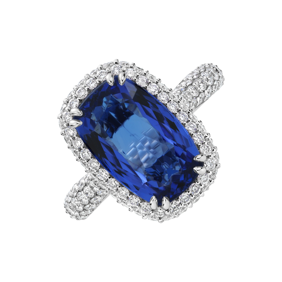 Prsten s diamanty a tanzanitem Ocean Depth