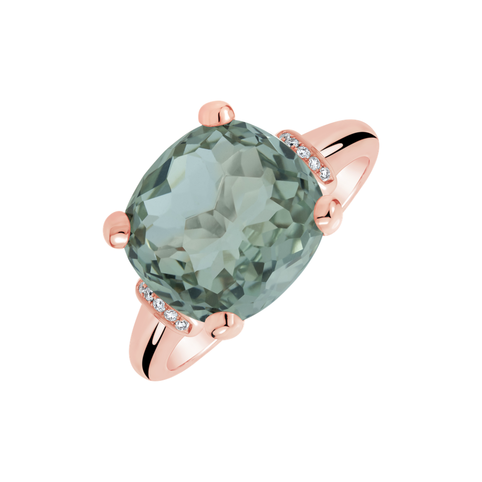 Prsten s diamanty a ametystem The Light