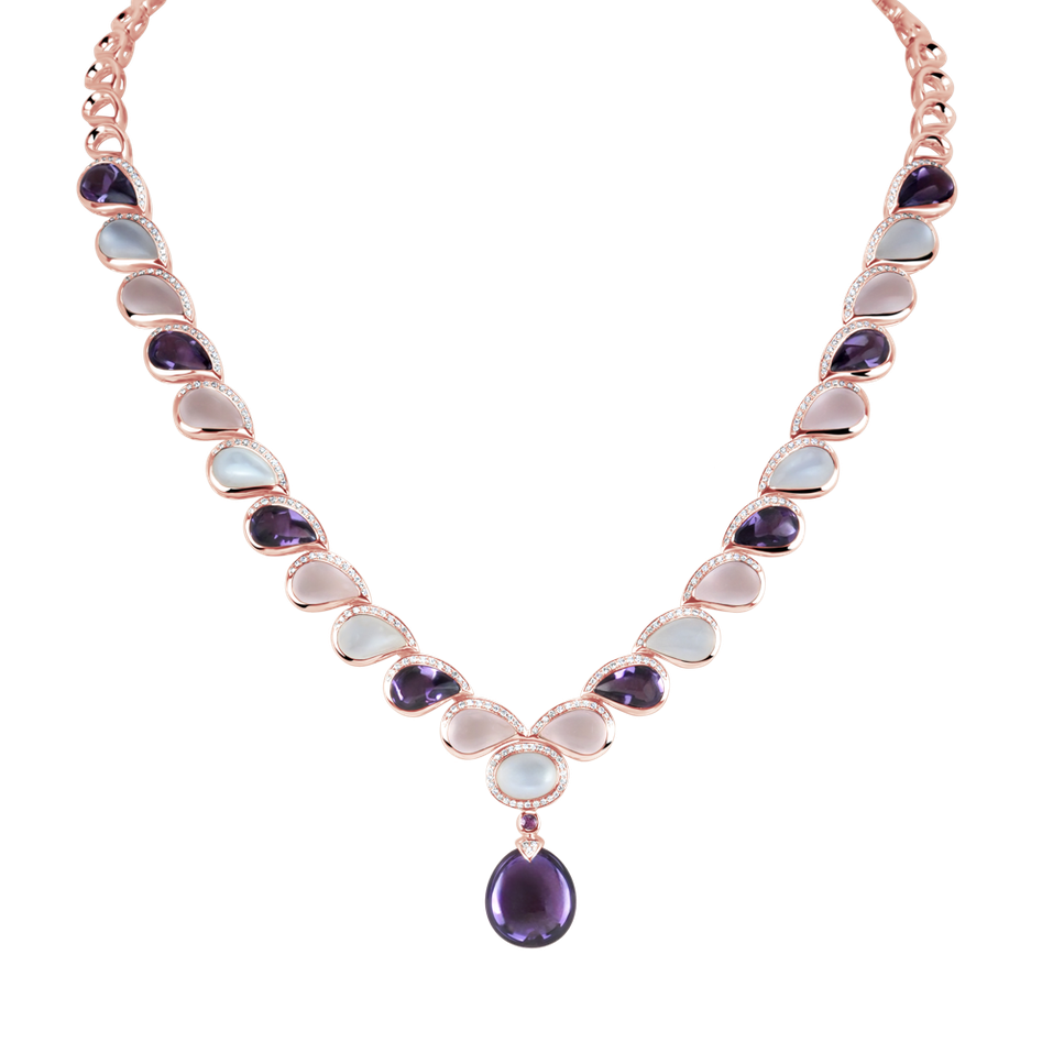 Náhrdelník s diamanty a drahokamy Aurora Haze