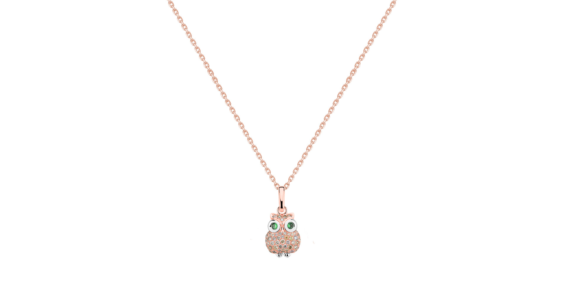 Přívěsek s diamanty a granáty Magical Owl