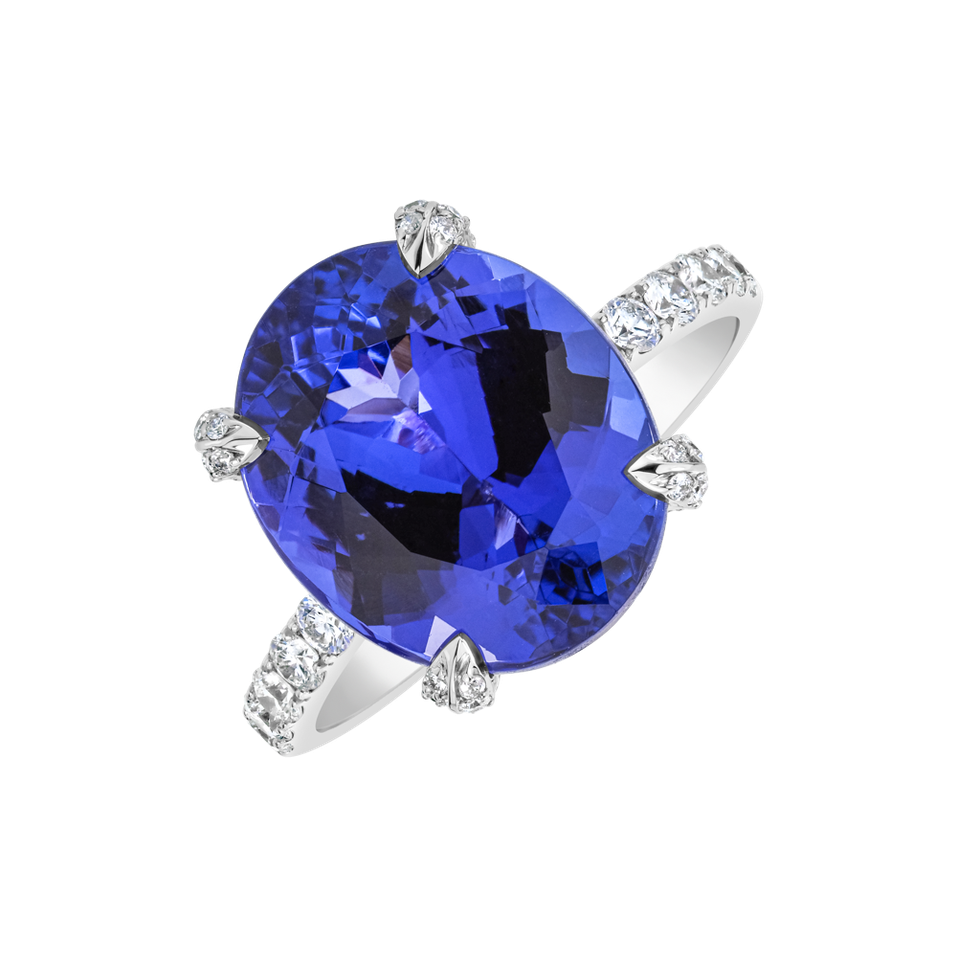 Prsten s diamanty a tanzanitem Ocean Depth