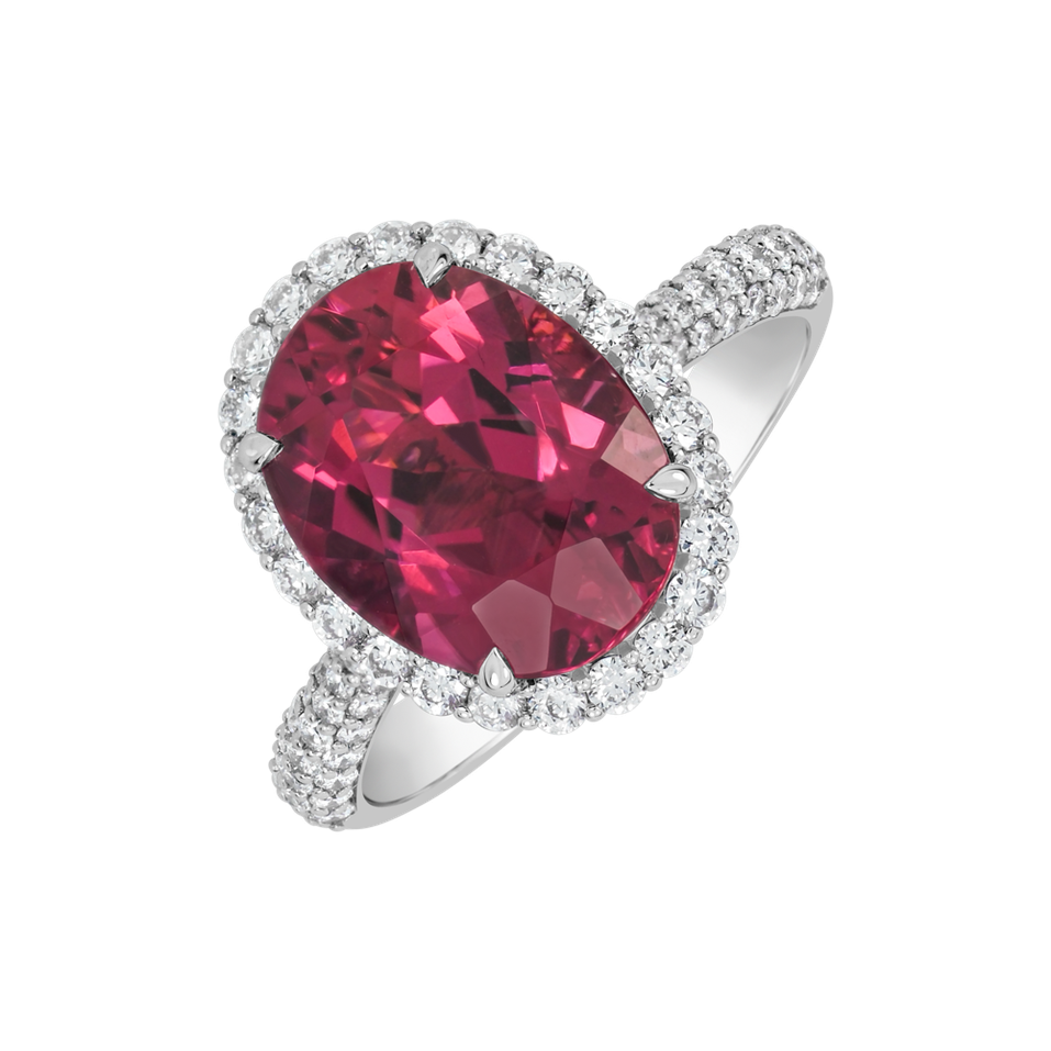 Prsten s diamanty a turmalínem Blush of Eternity