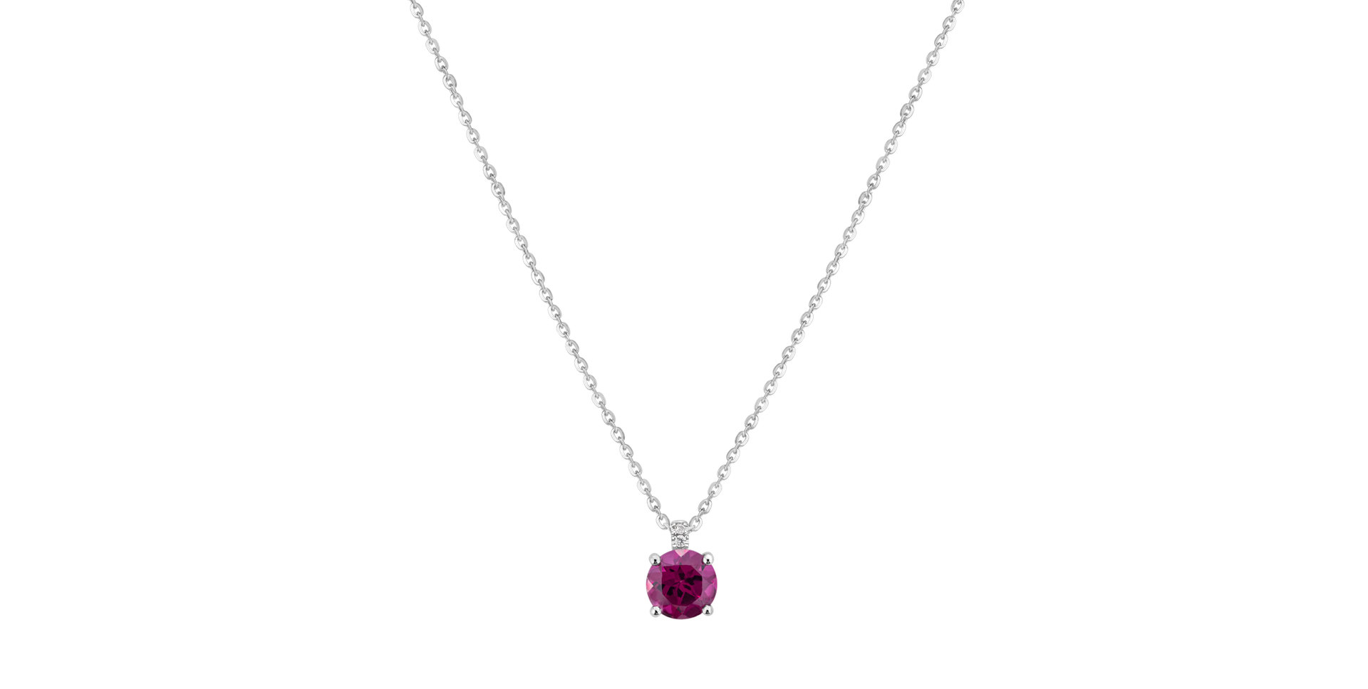 Náhrdelník s diamanty a rhodolitem Bethy
