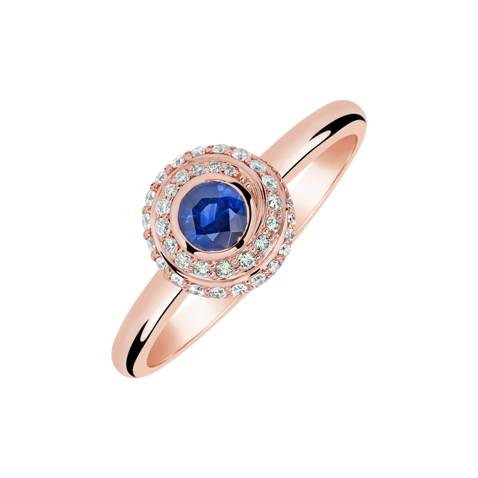 Prsten s diamanty a safírem Sapphire Circle