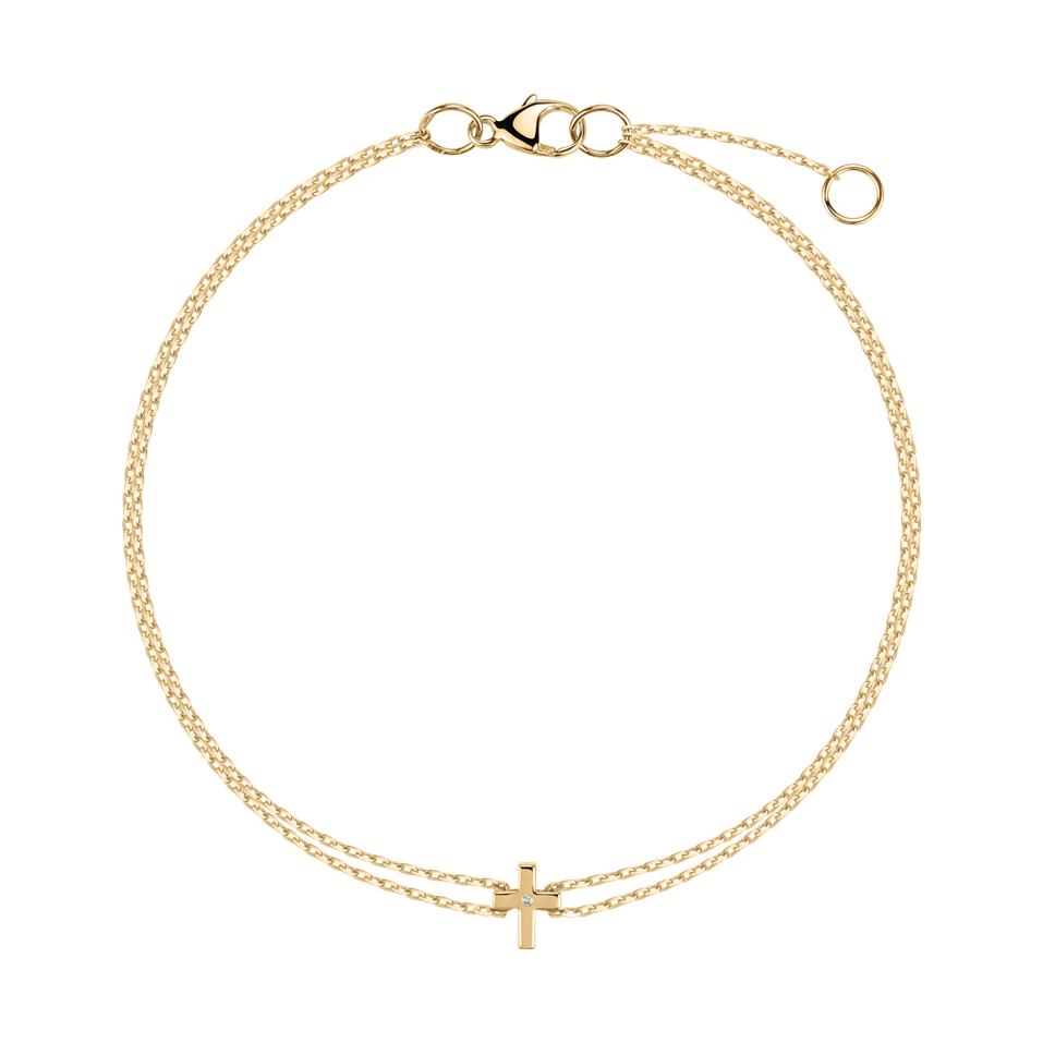 Náramek s diamantem Little Cross