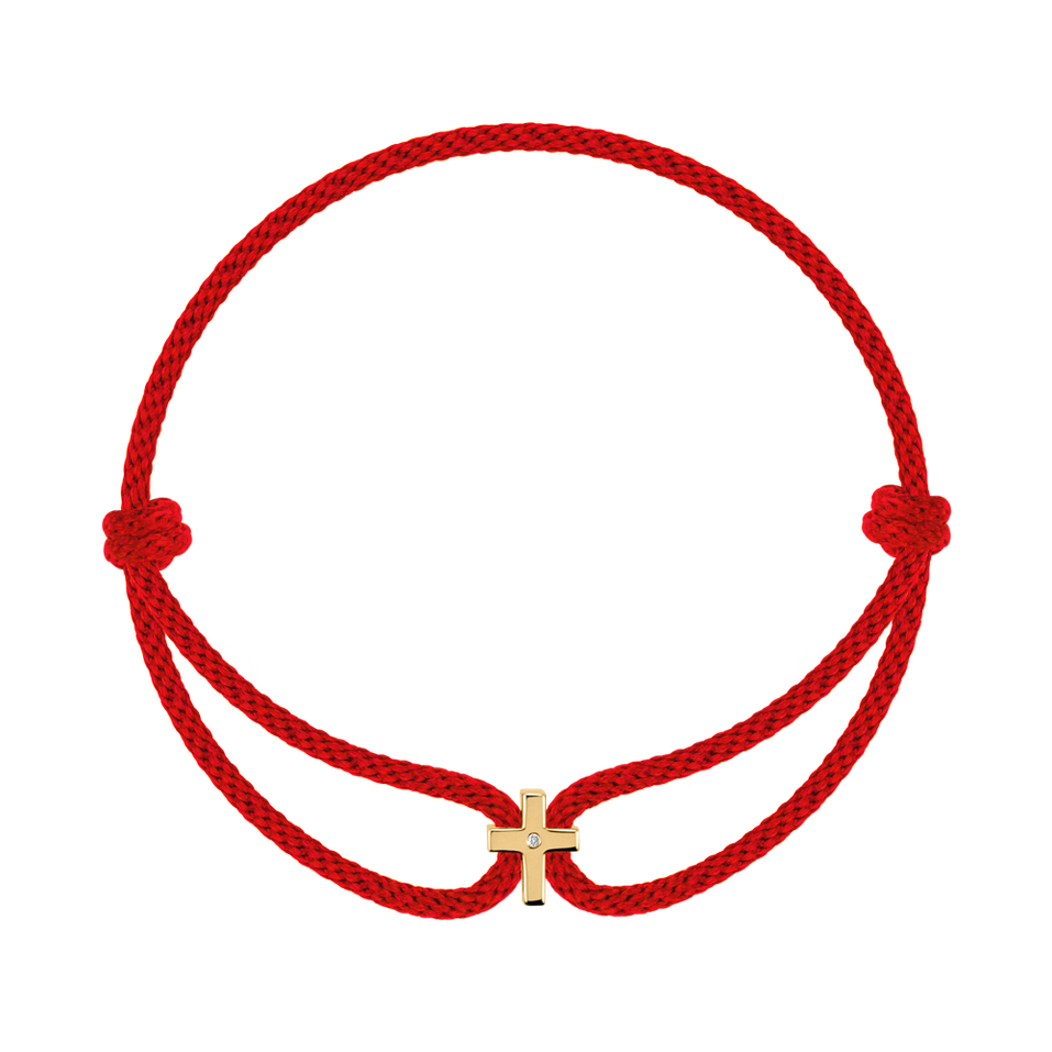 Náramek s diamantem Little Cross