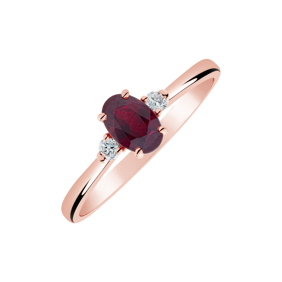 Prsten s diamantem a rubínem Scarlet Ember
