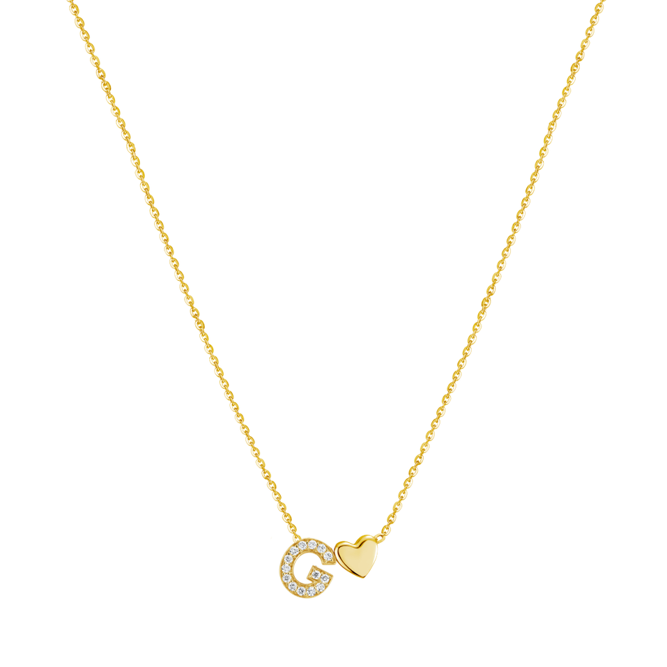 Náhrdelník s diamanty My Letter Heart