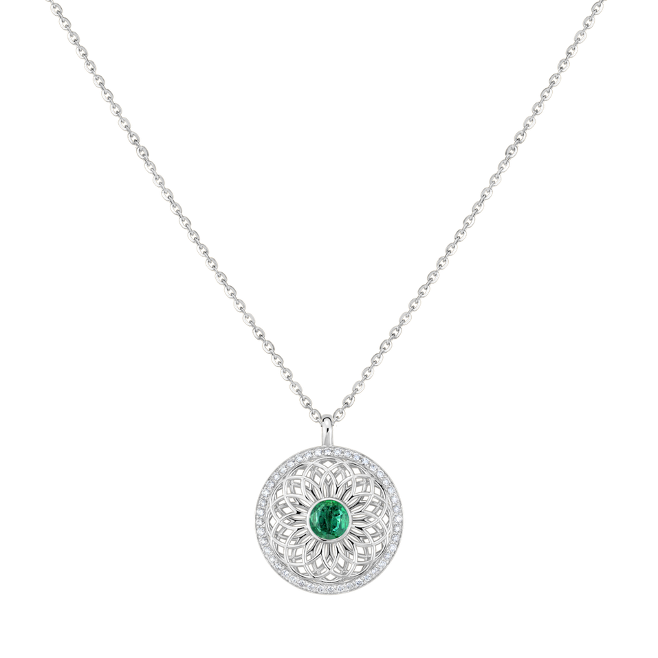 Náhrdelník s diamanty a smaragdem Heart of Star