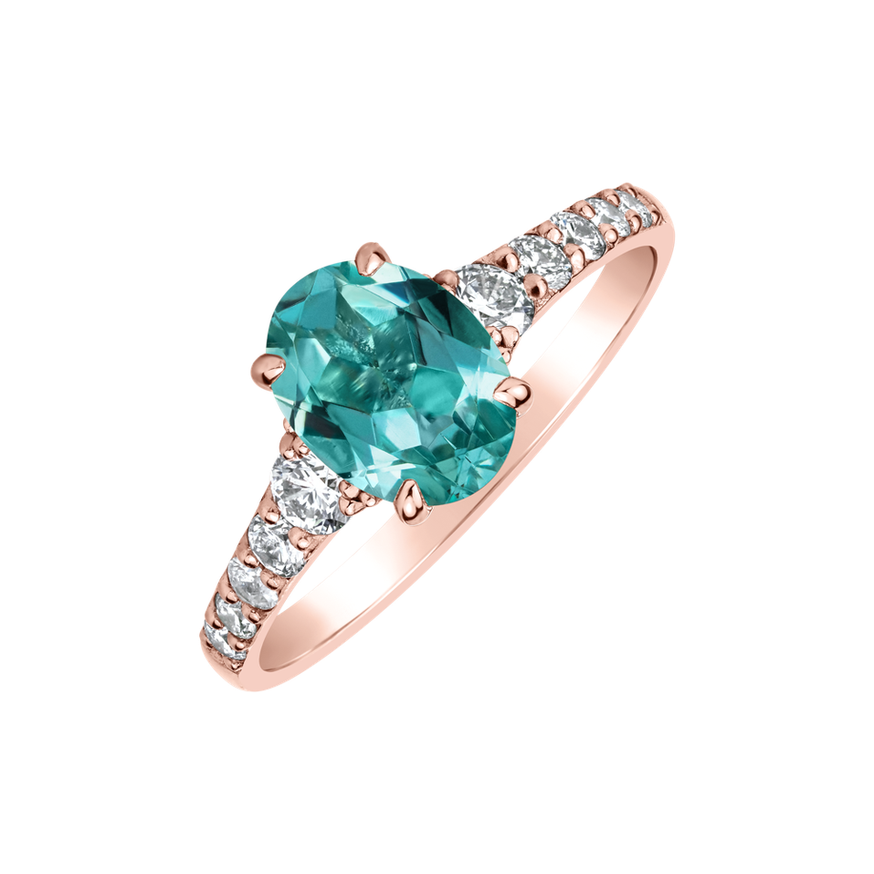 Prsten s diamanty a apatitem Shimmering dazzle
