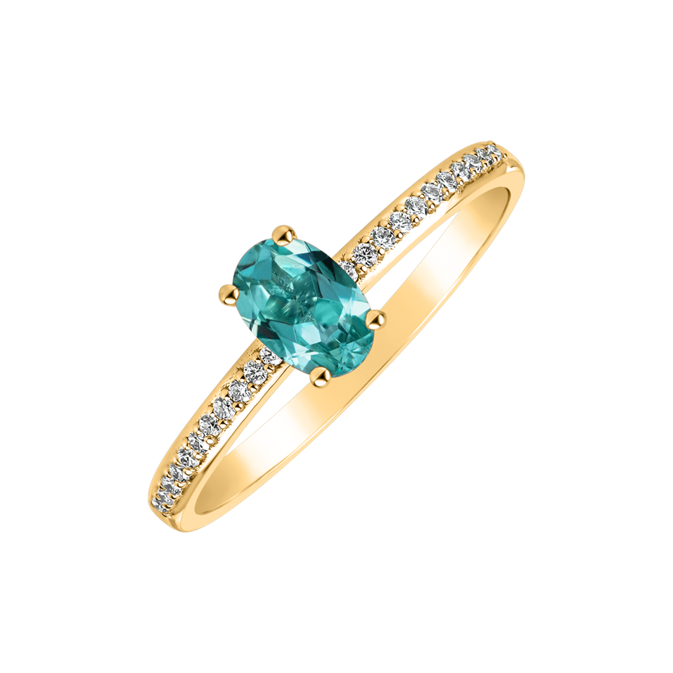 Prsten s diamanty a apatitem Meliora