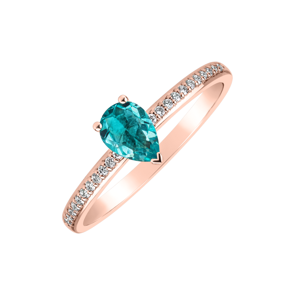 Prsten s diamanty a apatitem Seriane