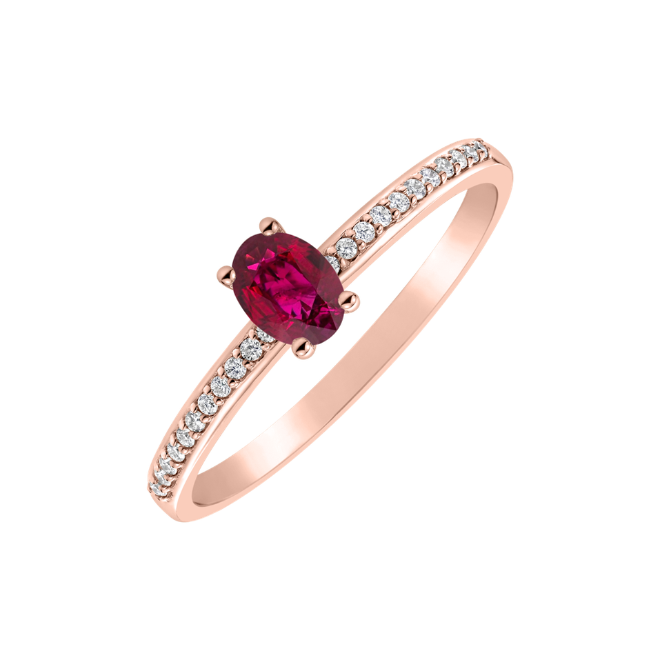 Prsten s diamanty a rubínem Meliora