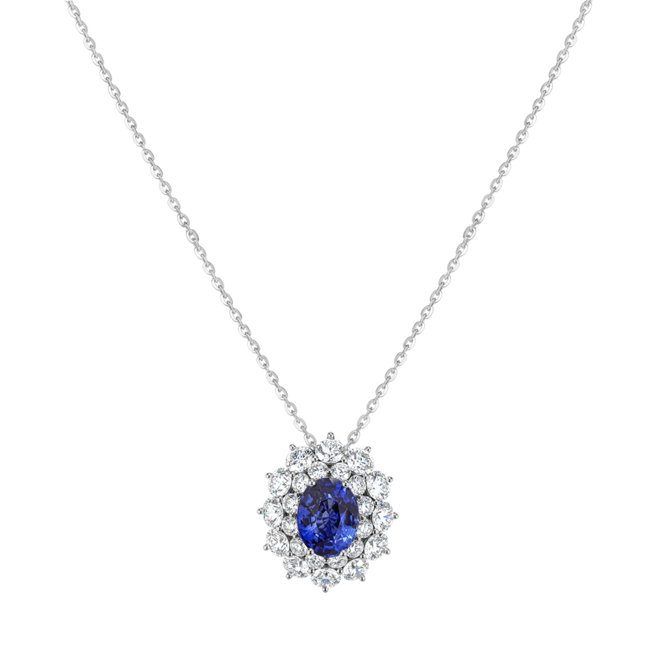 Náhrdelník s diamanty a safírem Queen of Sapphire