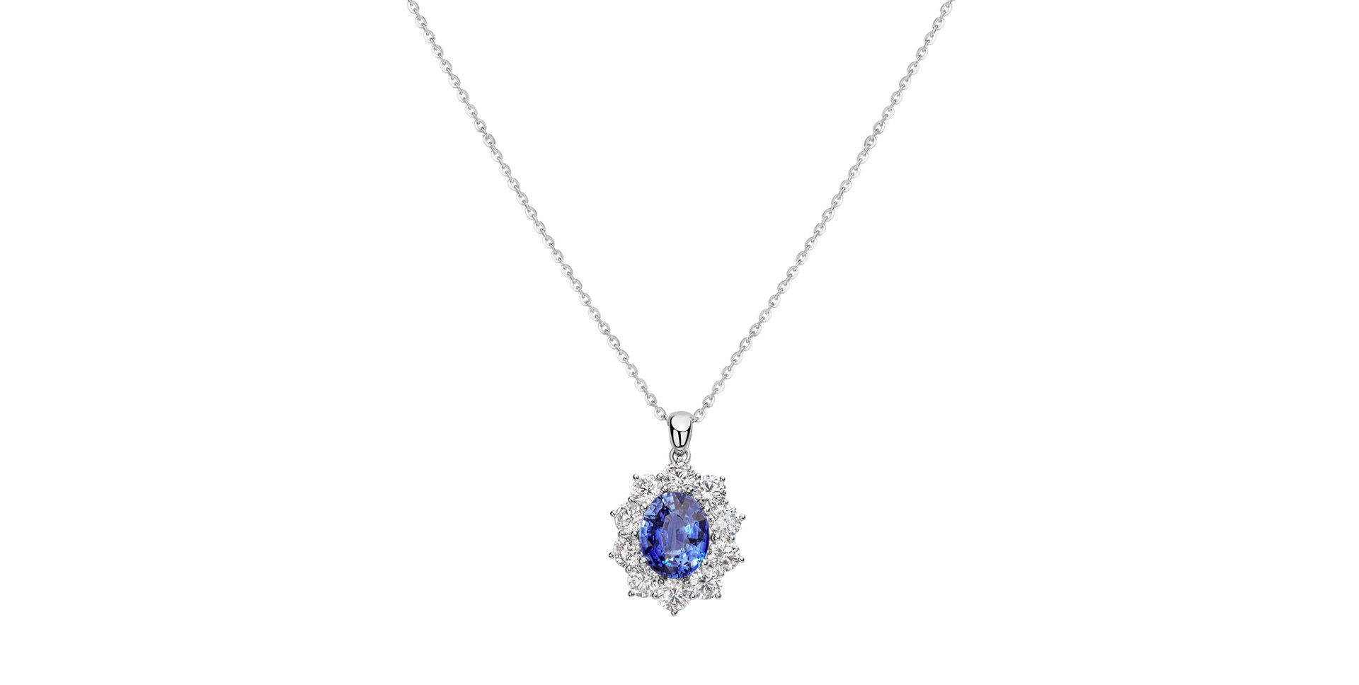 Náhrdelník s diamanty a safírem Sky Goddes