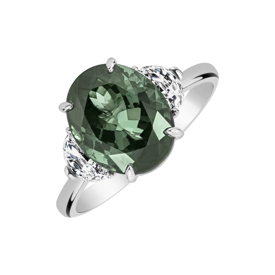 Prsten s diamanty a turmalínem Dynasty Gem