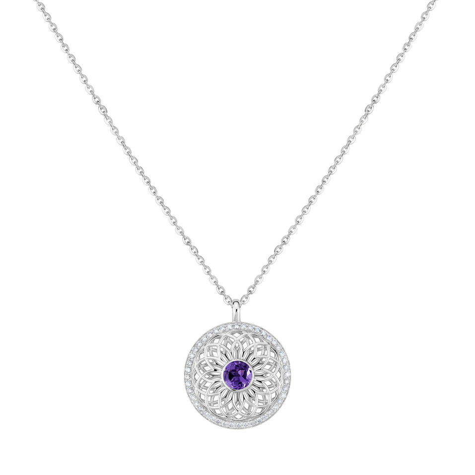 Náhrdelník s diamanty a ametystem Heart of Star