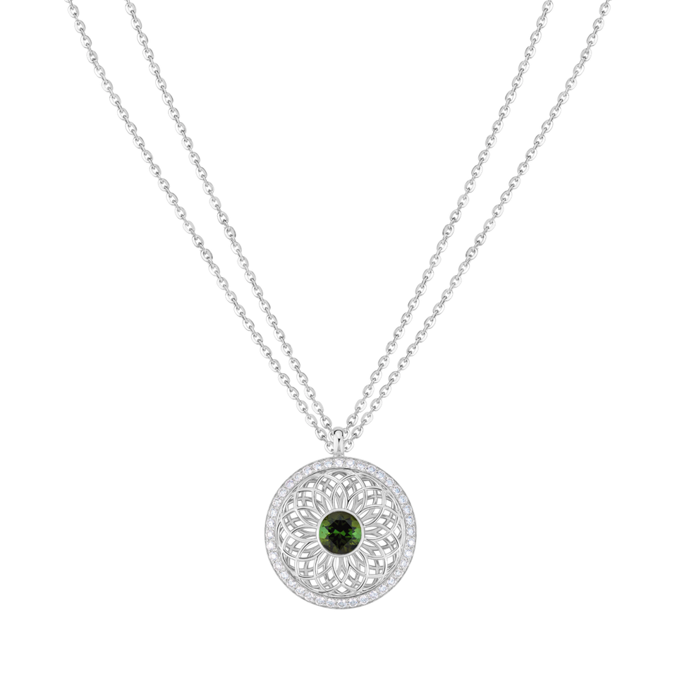 Náhrdelník s diamanty a turmalínem Heart of Star