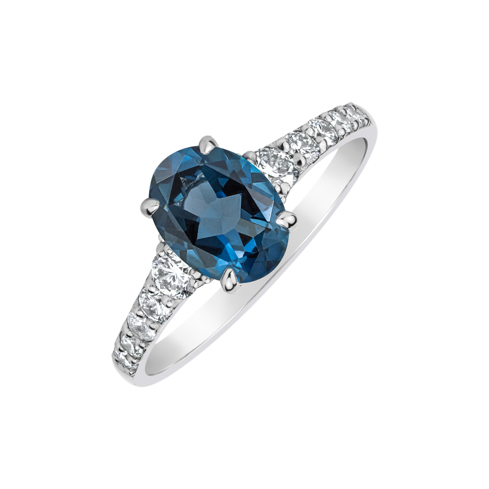 Prsten s diamanty a topazem london Shimmering dazzle