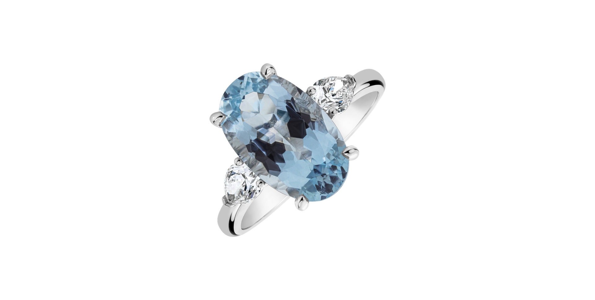Prsten s diamanty a akvamarínem Aqua Muse