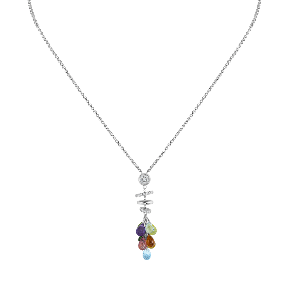 Náhrdelník s diamanty a drahokamy Ocean Lumina