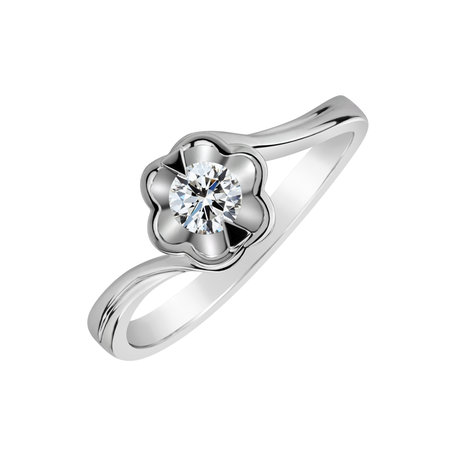 Prsten s diamantem Galaxy Flower