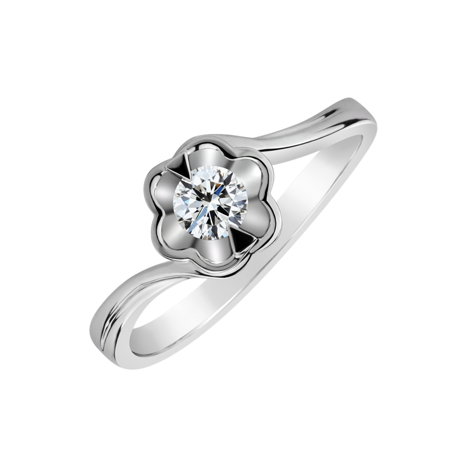 Prsten s diamantem Galaxy Flower